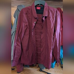 Alfani Men's Burgundy Shirt Jacket